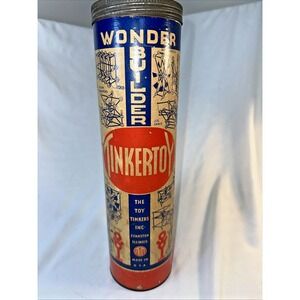 Vintage Wonder Buillder Tinkertoy with Instuctions/Building Materials as in pics